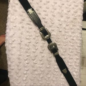 High waisted double buckle belt